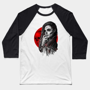 Sugar Skull Girl with Death Head Moth Baseball T-Shirt